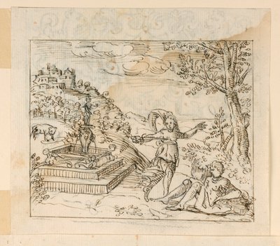 Tekening, Dood van de Thisbe, 1600-1625 door Unknown artistUnknown artist