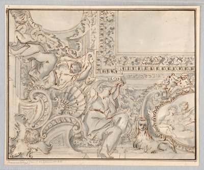 Tekening, ontwerp voor een plafond, 18e-19e eeuw door Unknown artistUnknown artist