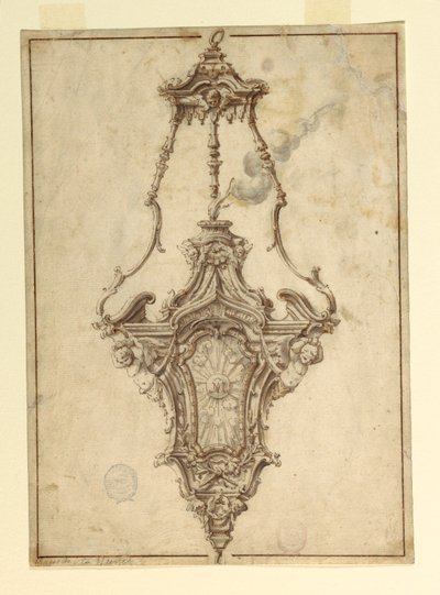 Tekening, ontwerp voor een wierookvat, 1725-1750 door Unknown artistUnknown artist