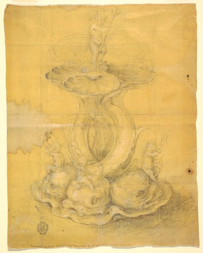 Tekening, ontwerp voor een middenstuk, 1630-60 door Unknown artistUnknown artist