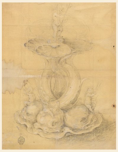 Tekening, ontwerp voor een middenstuk, 1630-60 door Unknown artistUnknown artist