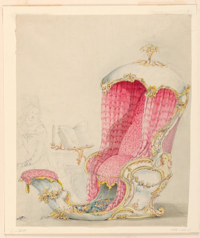 Tekening, Ontwerp voor een chaise salon, ca. 1810 door Unknown artistUnknown artist