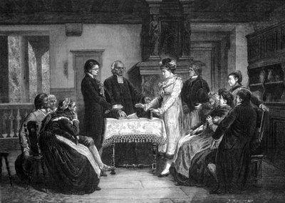 Een protestants huwelijk in de Elzas door Unknown artist