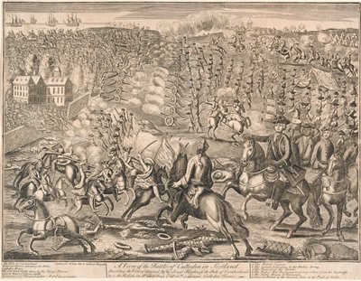 Een uitzicht op de Slag bij Culloden in Schotland, 1746 door Unknown