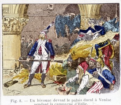 Een bivak voor het hertogelijk paleis in Venetië tijdens de Italiaanse campagne door Unknown artist