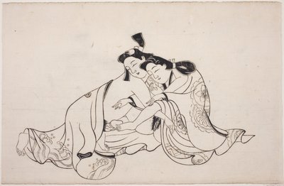 Een blad uit een shunga-album door Unknown artist