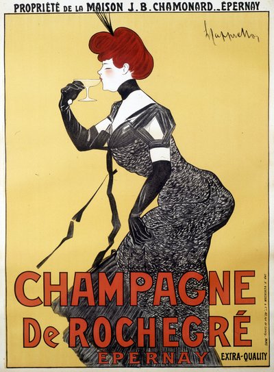Reclameposter voor Champagne de Rochegre - door Leonetto Cappiello (1875-1942), eind 19e eeuw door Unknown artist