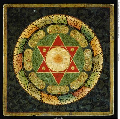 Altaartafel met mandala van vrouwelijk Tantrisch Verlicht Wezen (Vajrayogini) door Unknown artist