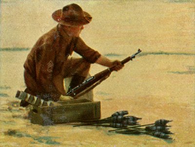 Amerikaanse infanterist met geweergranaten door Unknown artist