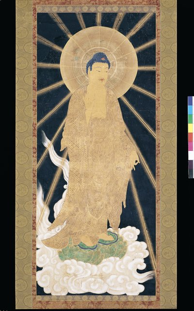 Amitabha (Amida) Triade die uit de Hemel Neerdaalt door Unknown artist