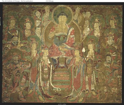 Amitabha Boeddha met Assemblage 아미타불회도 door Unknown artist