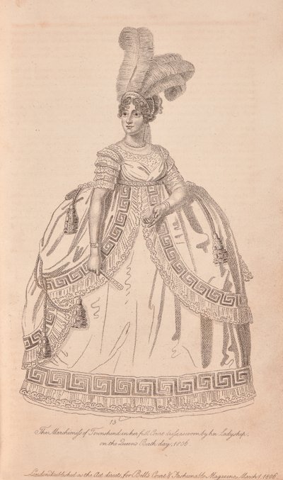 Anne Townshend, Markiezin Townshend in Volledige Hofkleding door Unknown artist