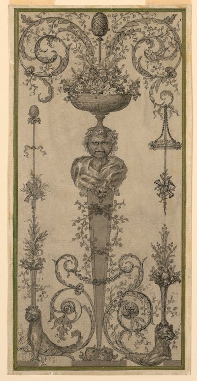 Arabesk ontwerp voor een paneel door Unknown artist