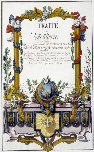 Artillerieverdrag - frontispice van het "Artillerieverdrag", door François Lingier, Straatsburg door Unknown artist