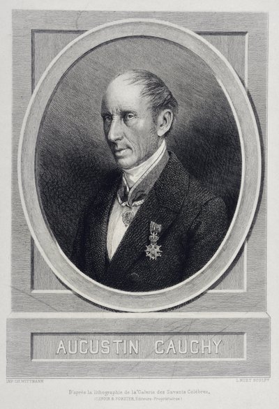 Augustin Louis Cauchy 1789-1857 Engelse wiskundige - gravure door Unknown artist