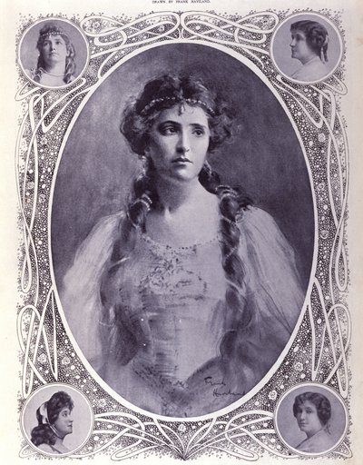 Australische zangeres Nellie (Nelly) Melba (1861-1931), aquarel uit het late 19e eeuw door Unknown artist