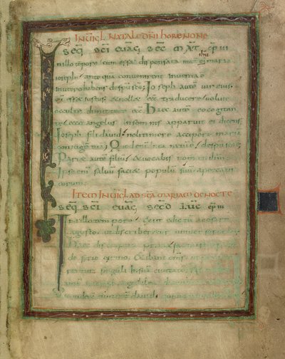 Bifolium uit een evangelielezing (fols. 5 en 12) door Unknown artist