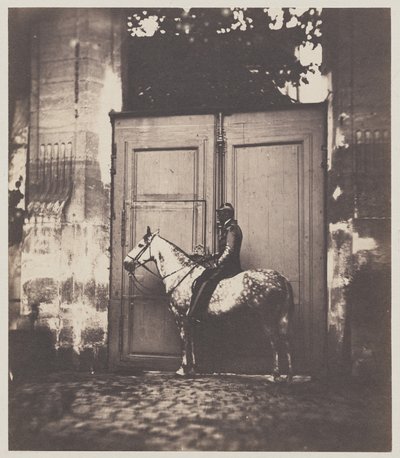 Zwarte Ruiter voor een Deur door Unknown artist
