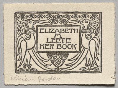 Boekplaat: Elizabeth M. Leete door Unknown artist