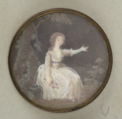 Knop met geschilderde dame door Unknown artist
