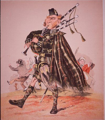 Karikatuur van Hooglandpijper door Unknown artist