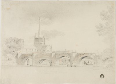 Kathedraal en Brug, Hereford door Unknown artist
