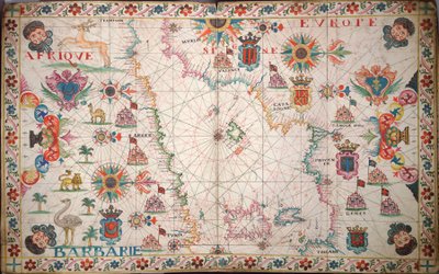 Kaart van de westelijke Middellandse Zee, c.1600 door Unknown artist