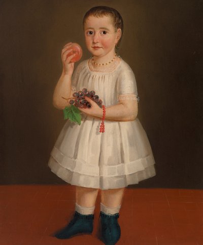 Kind met fruit door Unknown artist