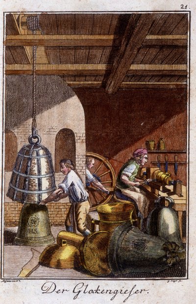 Ambacht: de klokkenmaker in zijn werkplaats. In "Uitgebreide beschrijving van kunsten en ambachten en werkplaatsen voor jongeren" door Johan Peter Vue. Ed. Neurenberg, Weigel en Schneider door Unknown artist