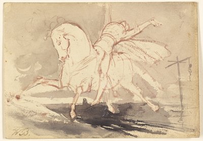 Dood op een wit paard door Unknown artist