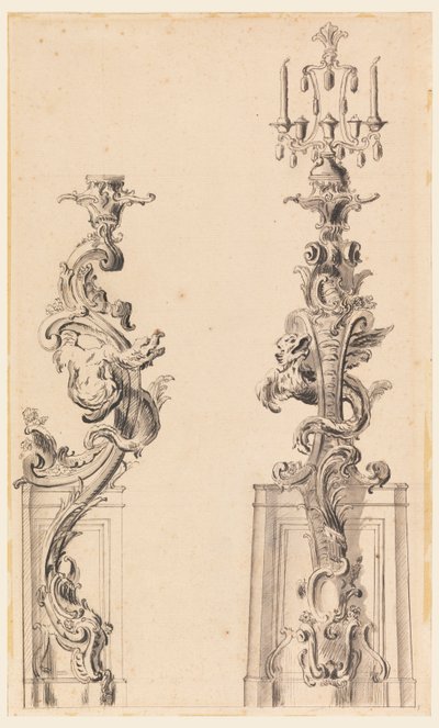 Ontwerp voor een kaarsenhouder door Unknown artist