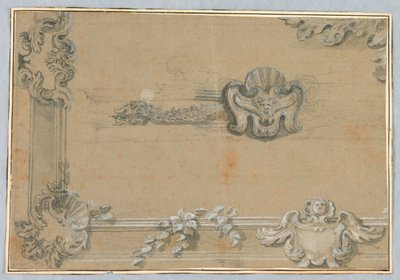 Ontwerp voor de stucdecoratie van een plafond door Unknown artist