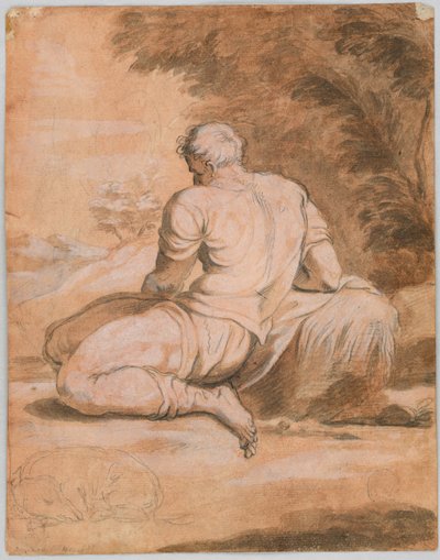 Tekenstudie: Narcissus (?) door Unknown artist