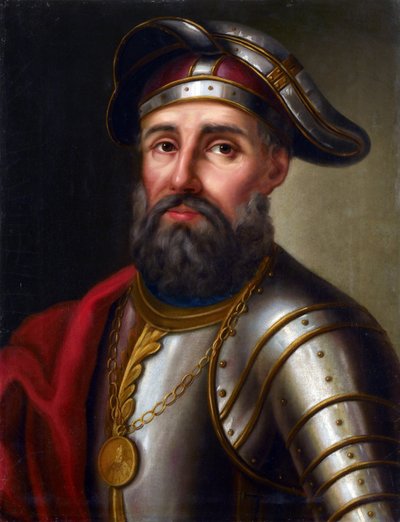 Portret van de Kozakkenleider, Veroveraar van Siberië Yermak Timopheyevich (1540-1585) door Unknown artist