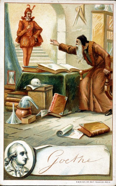 Faust van Goethe - Chromolithografie 19e eeuw door Unknown artist