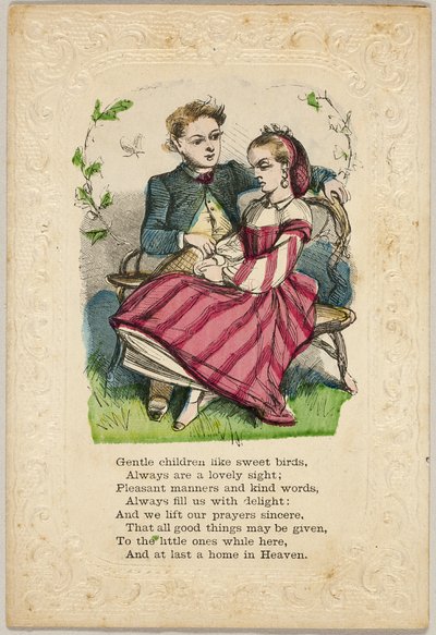 Zachte kinderen als lieve vogels (valentijn) door Unknown artist