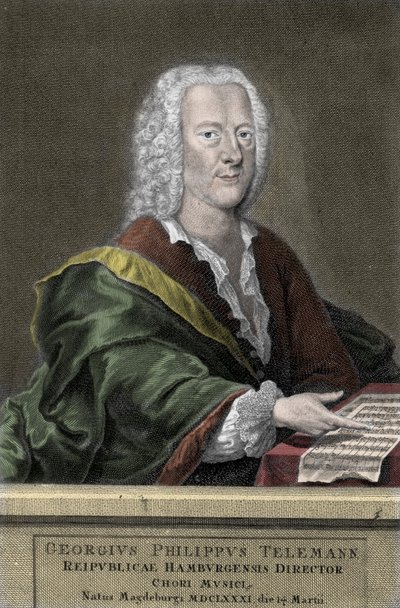 Georg Philipp Telemann (1681-1767), Duitse componist door Unknown artist