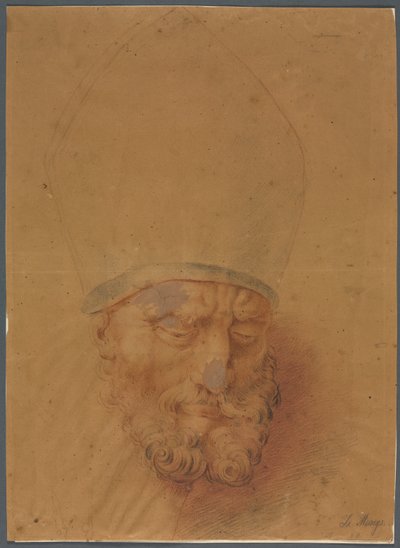 Hoofd van een Bisschop door Unknown artist