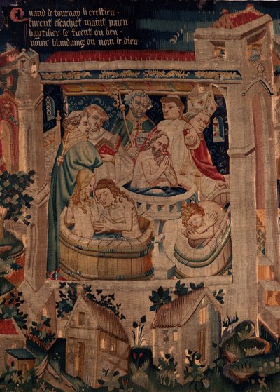 Geschiedenis van Sint Piat en Sint Eleuthère, Scene 7: Doop van de verbannen christenen door Unknown artist