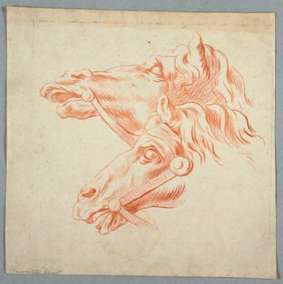 Paardenstudies door Unknown artist
