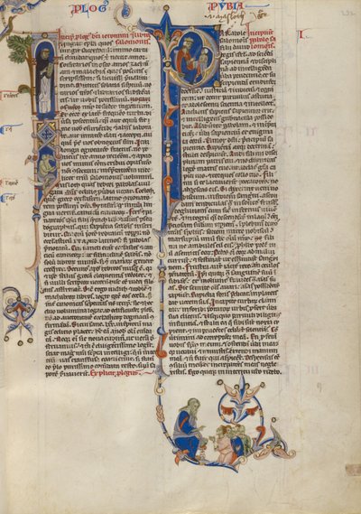 Initialen I: Dominicaanse broeder met een boek; Initialen P: Salomo onderwijst leerling met een stok door Unknown artist