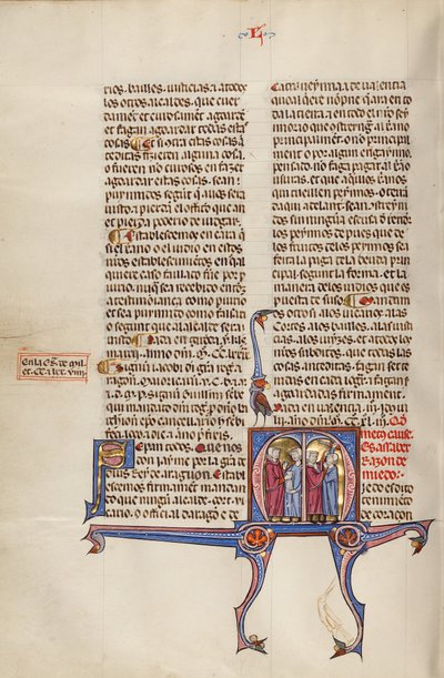 Initial M: Een man die geld geeft aan een andere man en twee vechtende mannen door Unknown artist