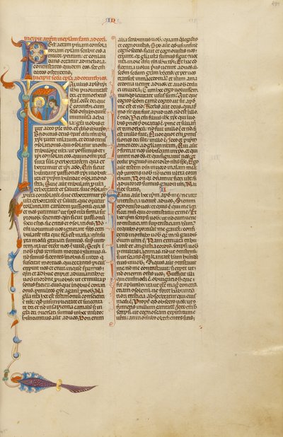 Beginletter P: Sint Paulus geeft een brief aan een boodschapper door Unknown artist