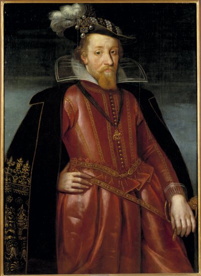 Jacques Stuart, Jacques VI koning van Schotland en Jacques I koning van Engeland en Ierland - Portret van Koning James I van Engeland (1566-1625), Anoniem door Unknown artist