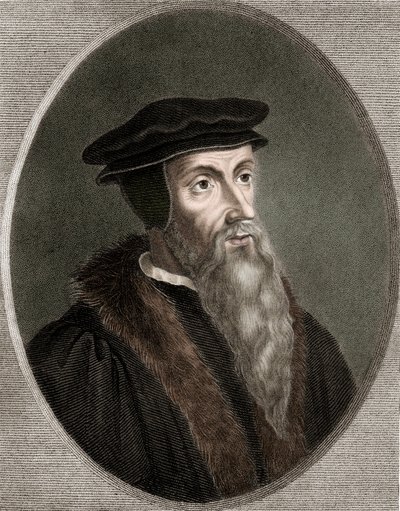 John Calvin - Jean Calvin 1509-1564 - gravure - 19e eeuw door Unknown artist