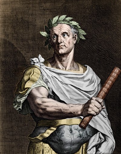 Julius Caesar (101-44 v.Chr.), Romeinse staatsman. door Unknown artist