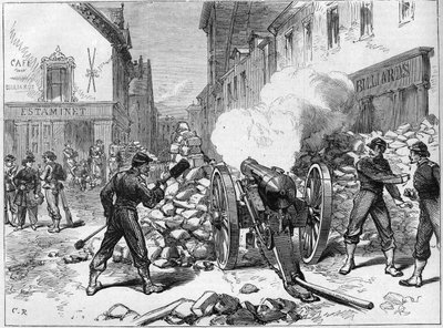 De Commune van Parijs in 1871. Batterij opgesteld in Issy door de federes (communards). door Unknown artist