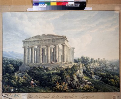 De tempel van Concordia in Agrigento door Unknown artist