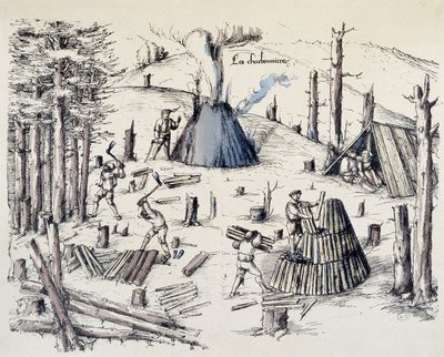 Les charbonniers - in "La croix aux mines" door Unknown artist