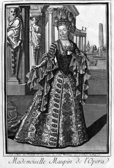 Mademoiselle Maupin (1670-1707), Franse zangeres. door Unknown artist